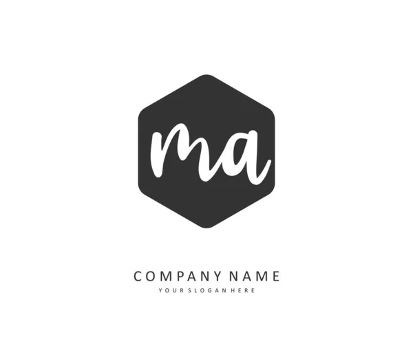 Inicial Letra Letra Firma Logotipo Concepto Escritura Mano Logotipo Inicial — Vector de stock