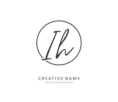 İlk harf el yazısı ve imza amblemi. Şablon ögesine sahip bir konsept el yazısı logosu.