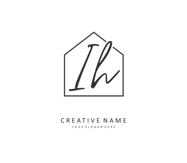 Lettre Initiale Manuscrite Logo Signature Concept Écriture Logo Initial Avec — Image vectorielle