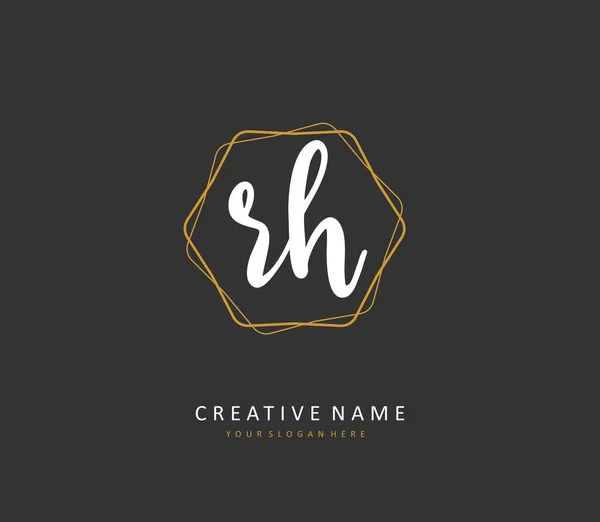 Initial Letter Handwriting Signature Logo Concept Handwriting Initial Logo Template — ストックベクタ