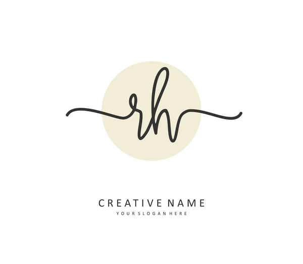 Cartas Iniciales Escritura Logotipo Firma Concepto Escritura Mano Logotipo Inicial — Vector de stock