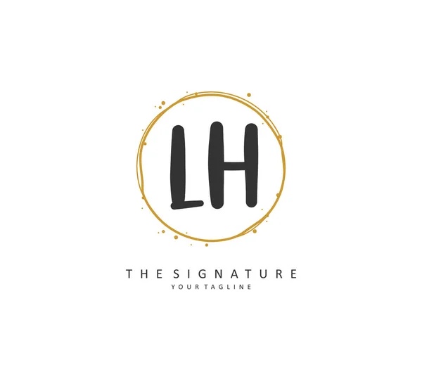 Logo Iniziale Della Lettera Firma Concetto Calligrafia Logo Iniziale Con — Vettoriale Stock