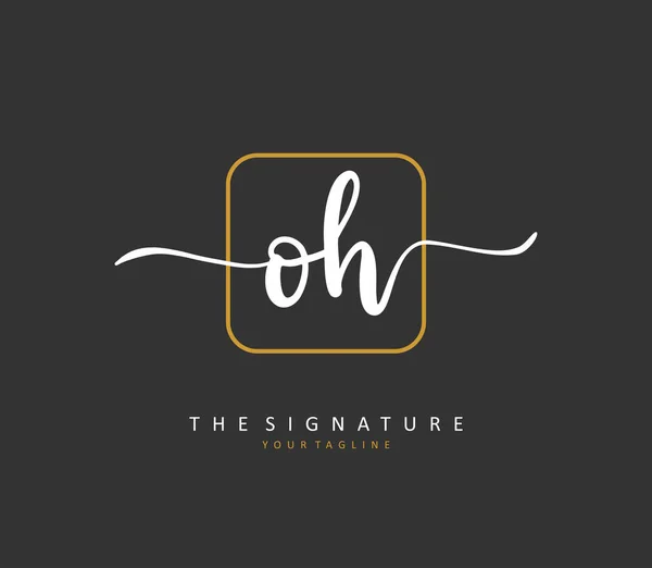 Первоначальный Почерк Буквы Логотип Подписи Первоначальный Логотип Элементом Шаблона — стоковый вектор