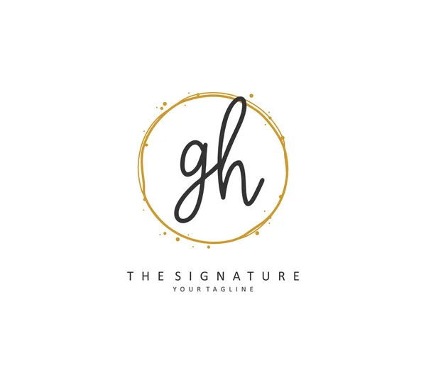 Inicial Letra Letra Firma Logotipo Concepto Escritura Mano Logotipo Inicial — Vector de stock