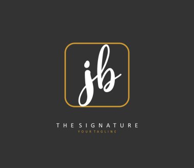 J B JB Initial letter handwriting and signature logo. A concept handwriting initial logo with template element.