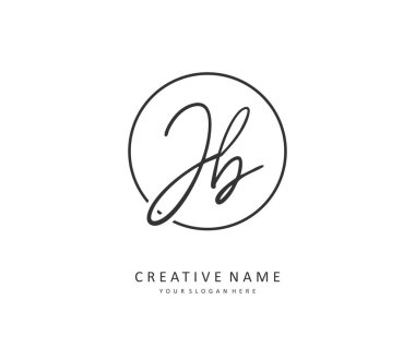 J B JB Initial letter handwriting and signature logo. A concept handwriting initial logo with template element.