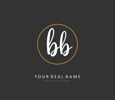 BB Initial letter handwriting and signature logo. A concept handwriting initial logo with template element. clipart