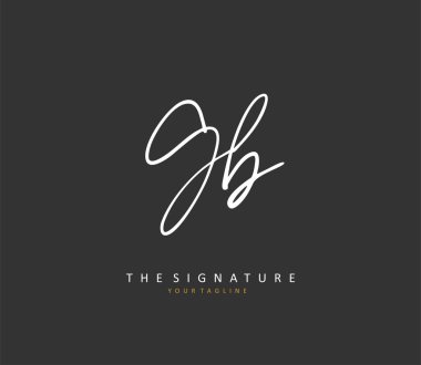 G B GB Initial letter handwriting and signature logo. A concept handwriting initial logo with template element.