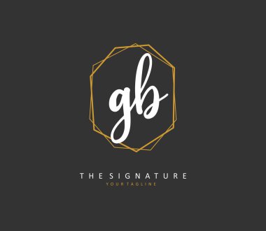 G B GB Initial letter handwriting and signature logo. A concept handwriting initial logo with template element.