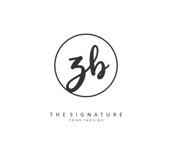 Initiële Brief Handschrift Handtekening Logo Een Concept Handschrift Eerste Logo — Stockvector