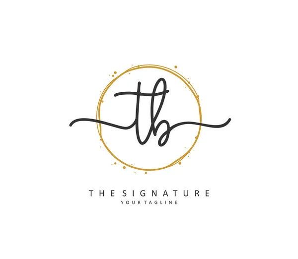 Initial Letter Handschrift Und Signaturlogo Ein Konzept Handschrift Initial Logo — Stockvektor