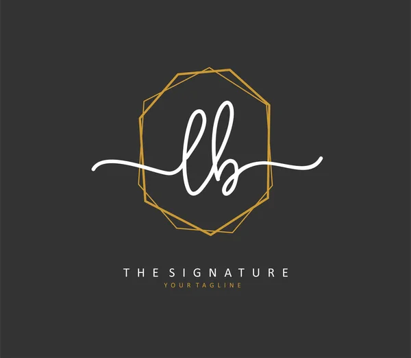 Initiële Brief Handschrift Handtekening Logo Een Concept Handschrift Eerste Logo — Stockvector