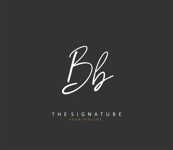 Initiële Brief Handschrift Handtekening Logo Een Concept Handschrift Eerste Logo — Stockvector