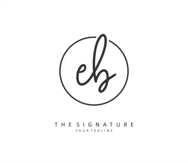 Initiële Brief Handschrift Handtekening Logo Een Concept Handschrift Eerste Logo — Stockvector