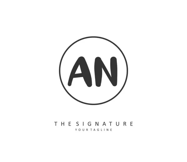 Einem Anfangsbuchstaben Handschrift Und Signatur Logo Ein Konzept Handschrift Initial — Stockvektor