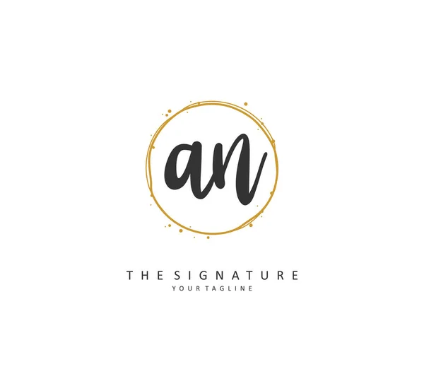 Einem Anfangsbuchstaben Handschrift Und Signatur Logo Ein Konzept Handschrift Initial — Stockvektor