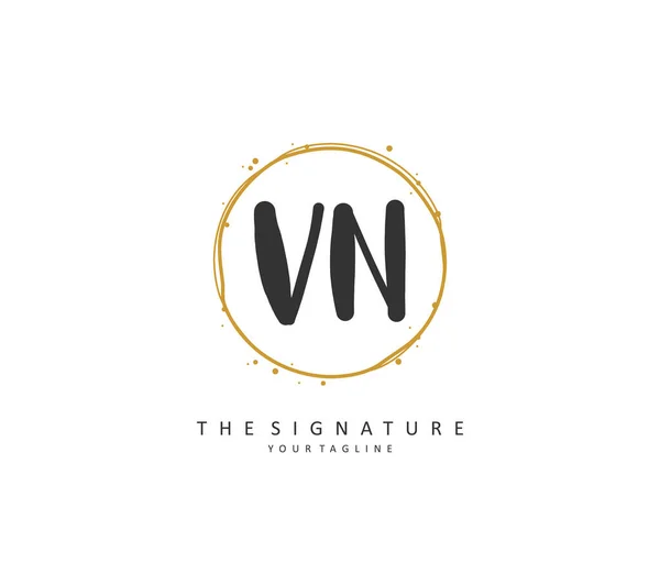 Počáteční Písmo Logo Podpisu Počáteční Logo Rukopisu Prvkem Šablony — Stockový vektor