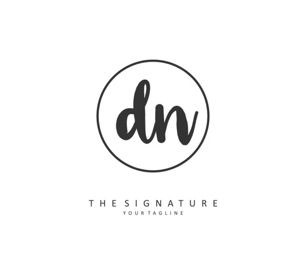 Initiële Brief Handschrift Handtekening Logo Een Concept Handschrift Eerste Logo — Stockvector