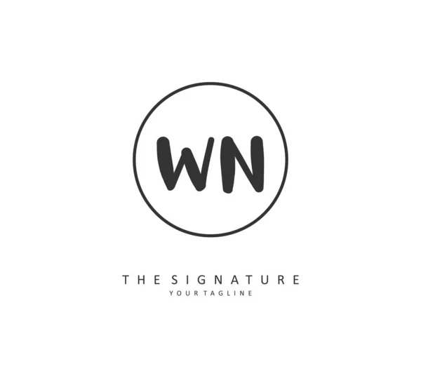 Mit Eigenem Anfangsbuchstaben Und Signatur Logo Ein Konzept Handschrift Initial — Stockvektor
