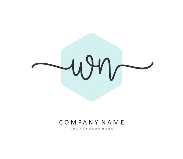 Letra Inicial Con Letra Logotipo Firma Concepto Escritura Mano Logotipo — Vector de stock