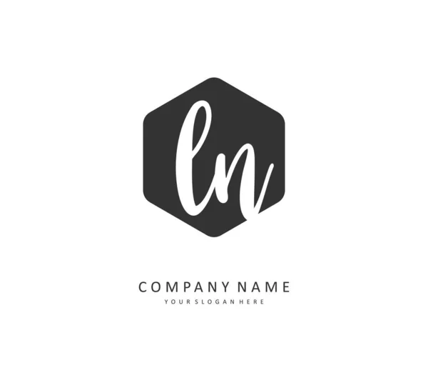 Initiële Brief Handschrift Handtekening Logo Een Concept Handschrift Eerste Logo — Stockvector