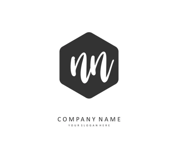 Initiële Brief Handschrift Handtekening Logo Een Concept Handschrift Eerste Logo — Stockvector