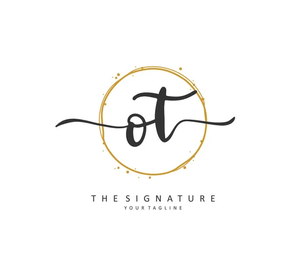 Initiële Brief Handschrift Handtekening Logo Een Concept Handschrift Eerste Logo — Stockvector