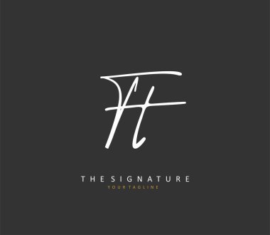 T TT Initial letter handwriting and signature logo. A concept handwriting initial logo with template element.