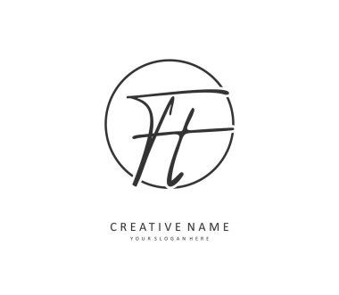 T TT Initial letter handwriting and signature logo. A concept handwriting initial logo with template element.