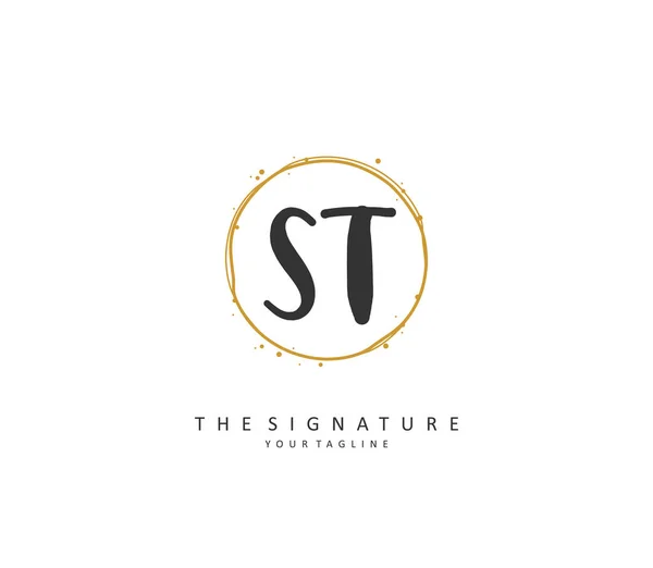 Inicial Letra Letra Firma Logotipo Concepto Escritura Mano Logotipo Inicial — Vector de stock