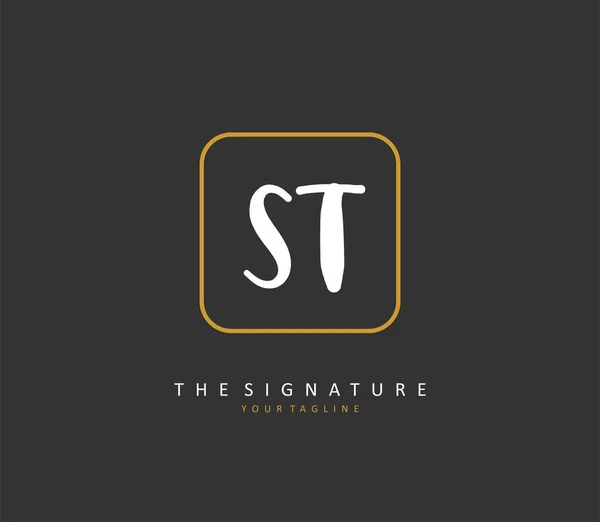 Ist Nicht Der Erste Brief Handschrift Und Signatur Logo Ein — Stockvektor
