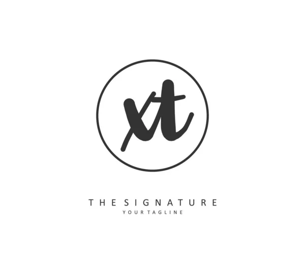 Первоначальный Почерк Письма Логотип Подписи Первоначальный Логотип Элементом Шаблона — стоковый вектор