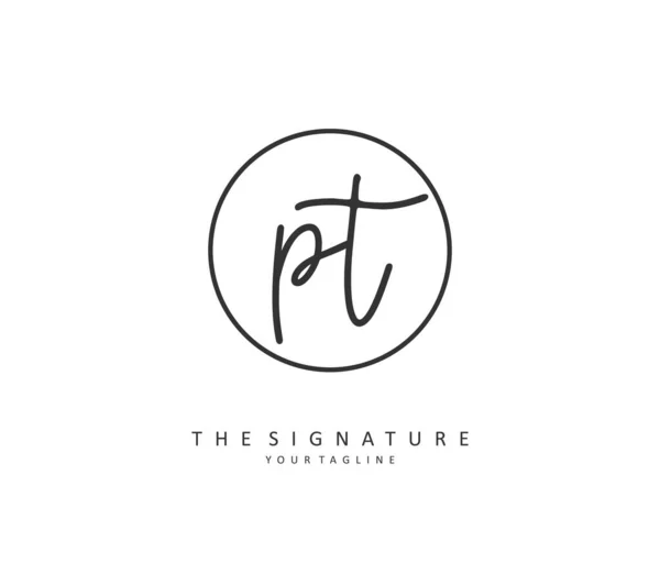 Anfangsbuchstaben Handschrift Und Signatur Logo Ein Konzept Handschrift Initial Logo — Stockvektor