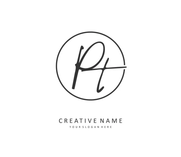 Initial Letter Handwriting Signature Logo Concept Handwriting Initial Logo Template — Stok Vektör