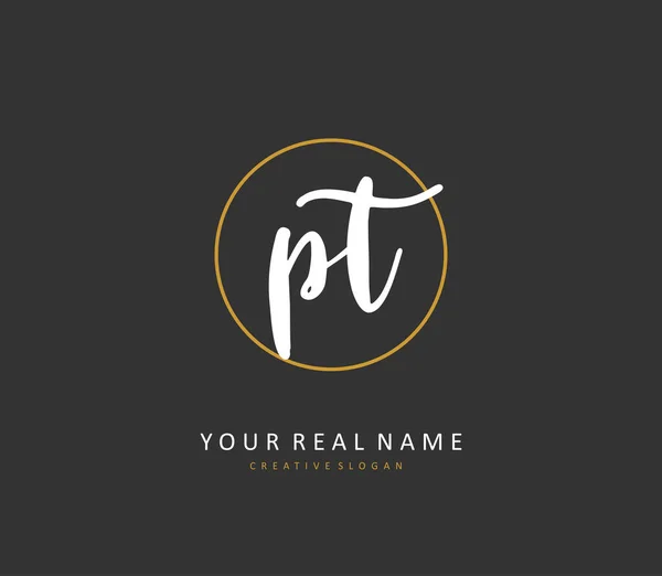 Initial Letter Handwriting Signature Logo Concept Handwriting Initial Logo Template — 스톡 벡터