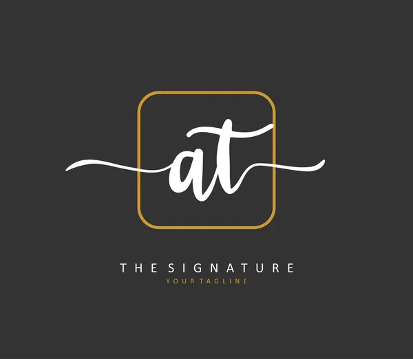 Initial Письмо Почерк Подпись Логотип Первоначальный Логотип Элементом Шаблона — стоковый вектор