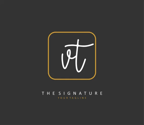 Initiële Brief Handschrift Handtekening Logo Een Concept Handschrift Eerste Logo — Stockvector