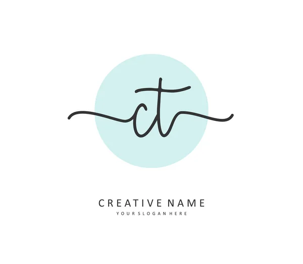 Initial Letter Handwriting Signature Logo Concept Handwriting Initial Logo Template — Stok Vektör