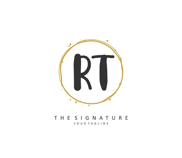 Initial Letter Handwriting Signature Logo Concept Handwriting Initial Logo Template — ストックベクタ