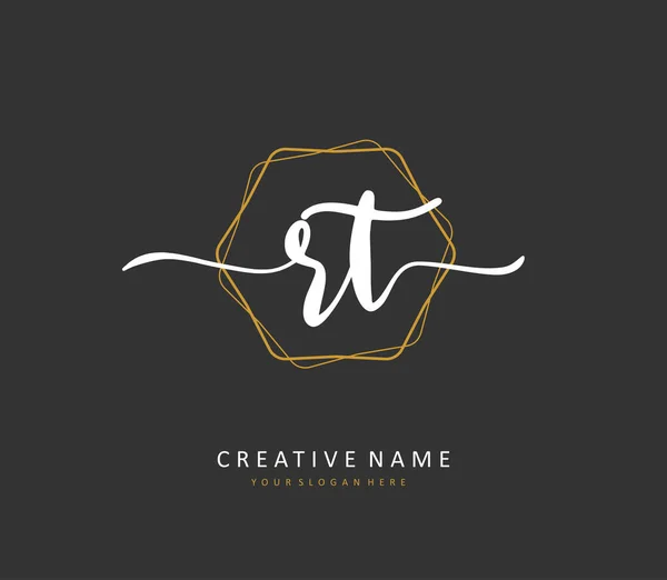 Iniziale Lettera Scrittura Firma Logo Concetto Calligrafia Logo Iniziale Con — Vettoriale Stock