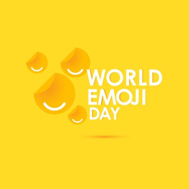 Sancak Yazdırma ve Tebrik Arkaplanı için Dünya Emoji Günü Vektör Tasarımı