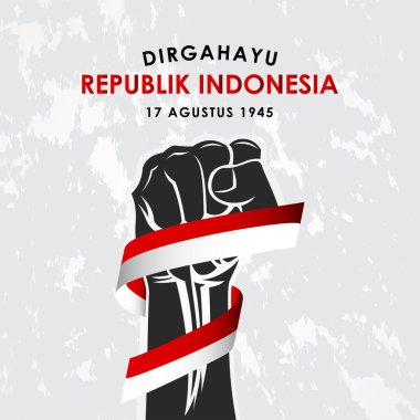 Banner Print ve Tebrik Arkaplanı için Dirgahayu β blik Endonezya Vektör Tasarımı. Endonezya Bağımsızlık Günü