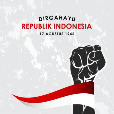 Banner Print ve Tebrik Arkaplanı için Dirgahayu β blik Endonezya Vektör Tasarımı. Endonezya Bağımsızlık Günü