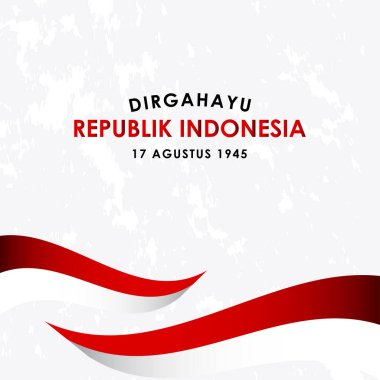 Banner Print ve Tebrik Arkaplanı için Dirgahayu β blik Endonezya Vektör Tasarımı. Endonezya Bağımsızlık Günü