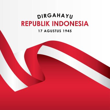 Banner Print ve Tebrik Arkaplanı için Dirgahayu β blik Endonezya Vektör Tasarımı. Endonezya Bağımsızlık Günü