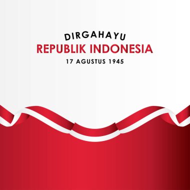 Banner Print ve Tebrik Arkaplanı için Dirgahayu β blik Endonezya Vektör Tasarımı. Endonezya Bağımsızlık Günü