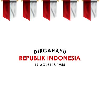 Banner Print ve Tebrik Arkaplanı için Dirgahayu β blik Endonezya Vektör Tasarımı. Endonezya Bağımsızlık Günü