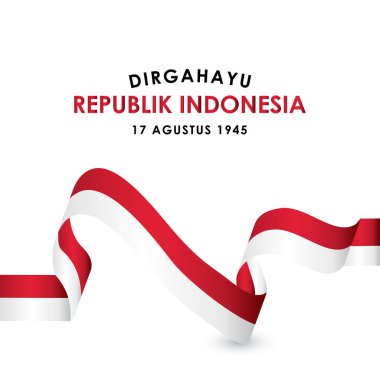 Banner Print ve Tebrik Arkaplanı için Dirgahayu β blik Endonezya Vektör Tasarımı. Endonezya Bağımsızlık Günü