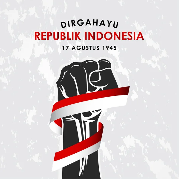 Dirgahayu Republik Indonesia Vector Design Banner Print Greeting Background Indonesia — Archivo Imágenes Vectoriales