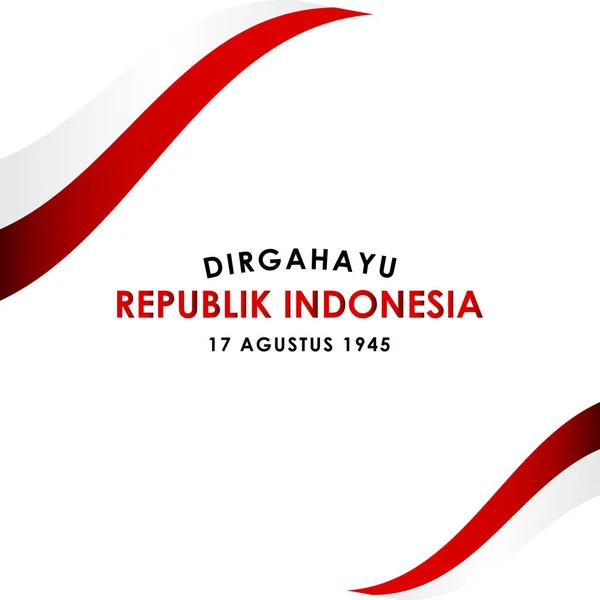 Dirgahayu Republik Indonesia Vector Design Banner Print Greeting Background Indonesia — Archivo Imágenes Vectoriales